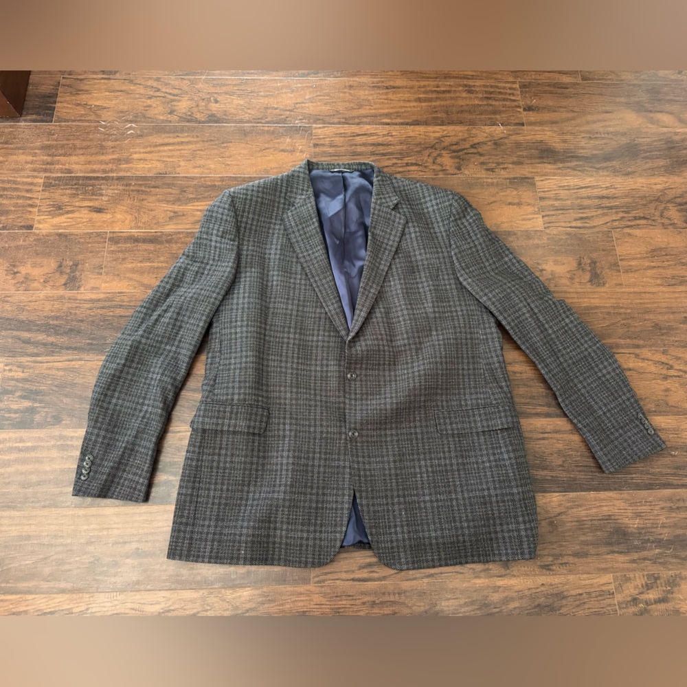 Jack Victor Luxor Gray Blue Wool Blazer Jacket 52 XL